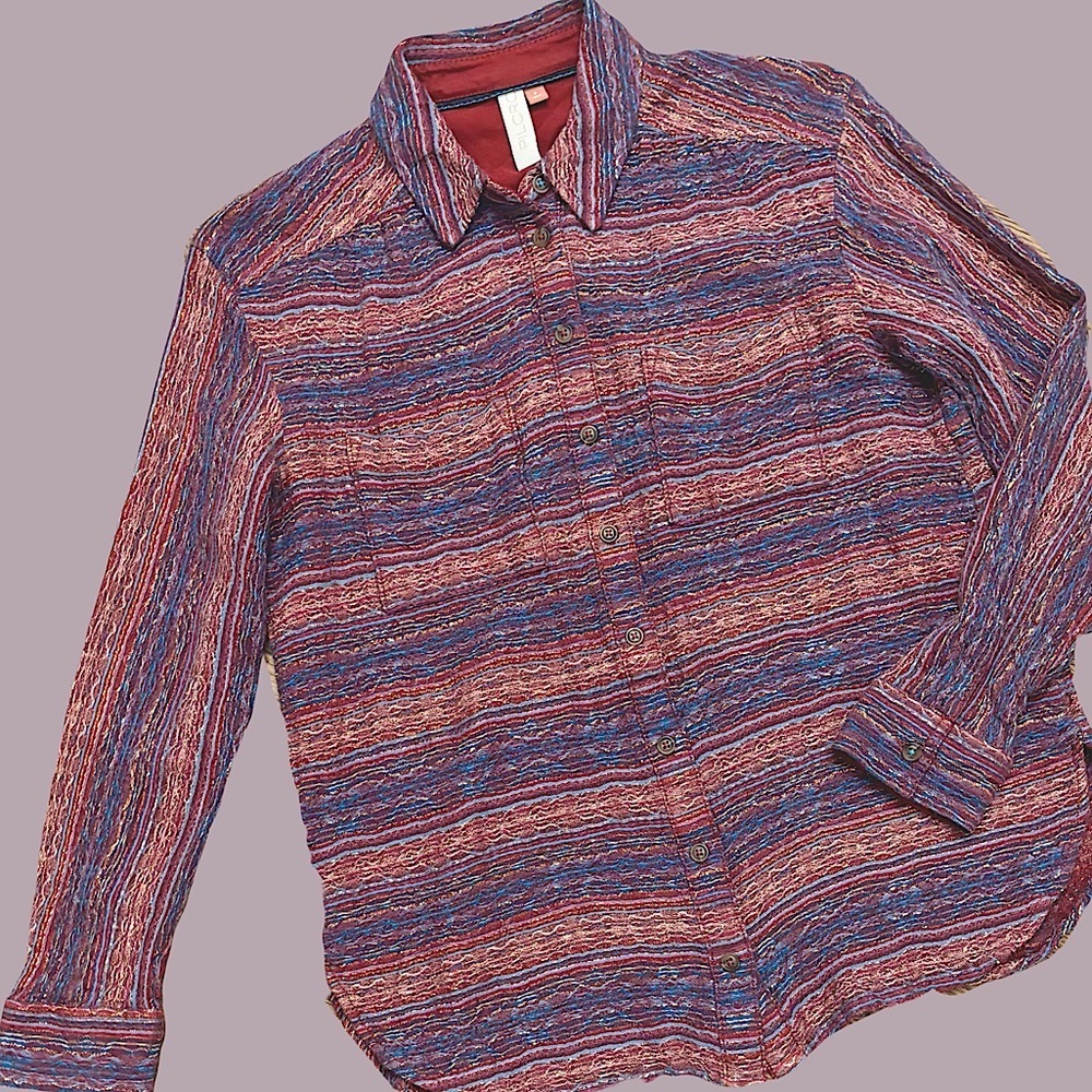 Pilcro metallic button down top
